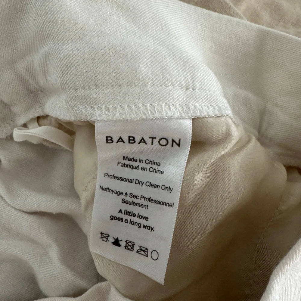 Aritzia Babaton White Linen Blend Pants